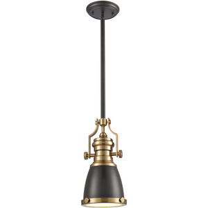 Chadwick 1 Light 8 inch Oil Rubbed Bronze with Satin Brass Mini Pendant Ceiling Light