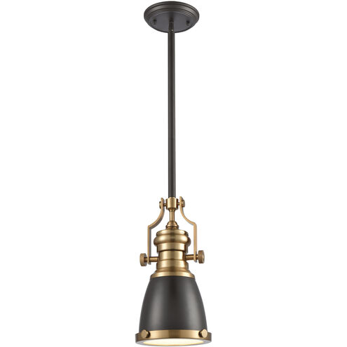 Chadwick 1 Light 8 inch Oil Rubbed Bronze with Satin Brass Mini Pendant Ceiling Light