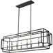 Titania 8 Light 44 inch Black and Brushed Nickel Linear Chandelier Ceiling Light