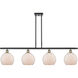 Ballston Farmhouse Chicken Wire 4 Light 48 inch Black Antique Brass Island Light Ceiling Light, Ballston