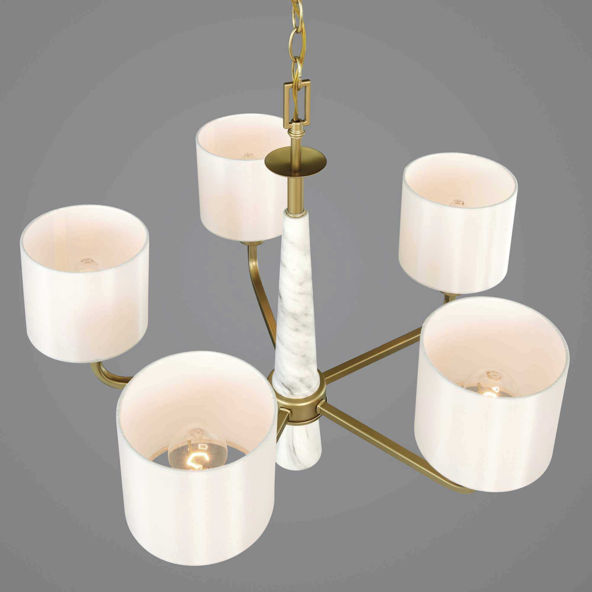 Santa Barbara 5 Light 27 inch Vintage Gold Chandelier Ceiling Light, Design Series