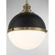 Vorey 1 Light 13 inch Coal And Oxidized Aged Brass Pendant Ceiling Light, Outdoor