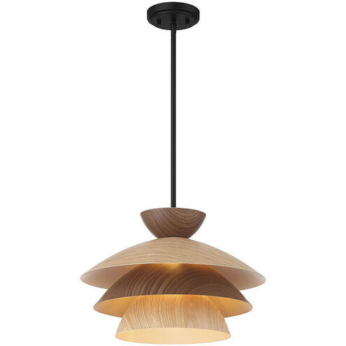 Mid-Century Modern 1 Light 17 inch Matte Black Pendant Ceiling Light