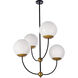 Lennon 4 Light 32 inch Black and Brass Pendant Ceiling Light