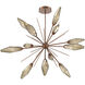 Rock Crystal LED Burnished Bronze Chandelier Ceiling Light, Starburst