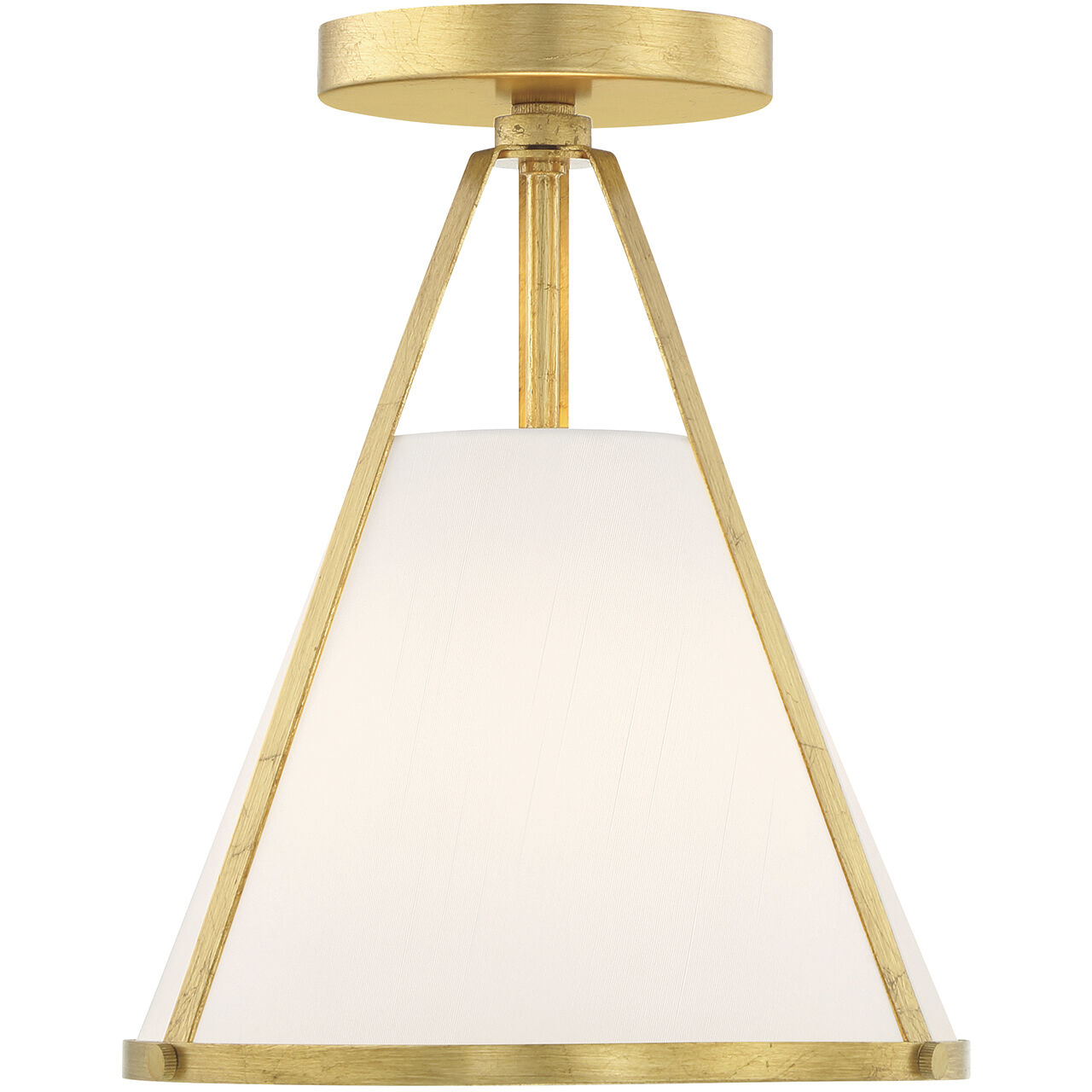 Fulton 1 Light 9.25 inch Antique Gold Semi Flush Ceiling Light