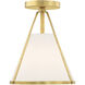 Fulton 1 Light 9.25 inch Antique Gold Semi Flush Ceiling Light