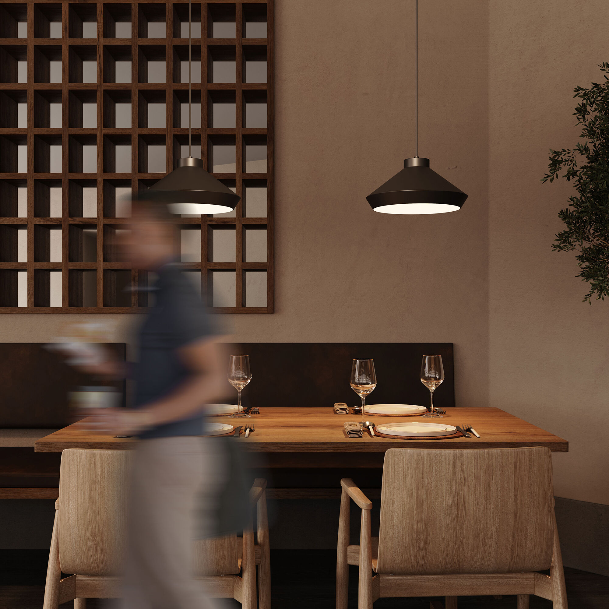 Koma LED 15 inch Satin Black Pendant Ceiling Light