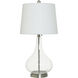 Clara 27 inch 100.00 watt Clear Seeded and Silver Table Lamp Portable Light