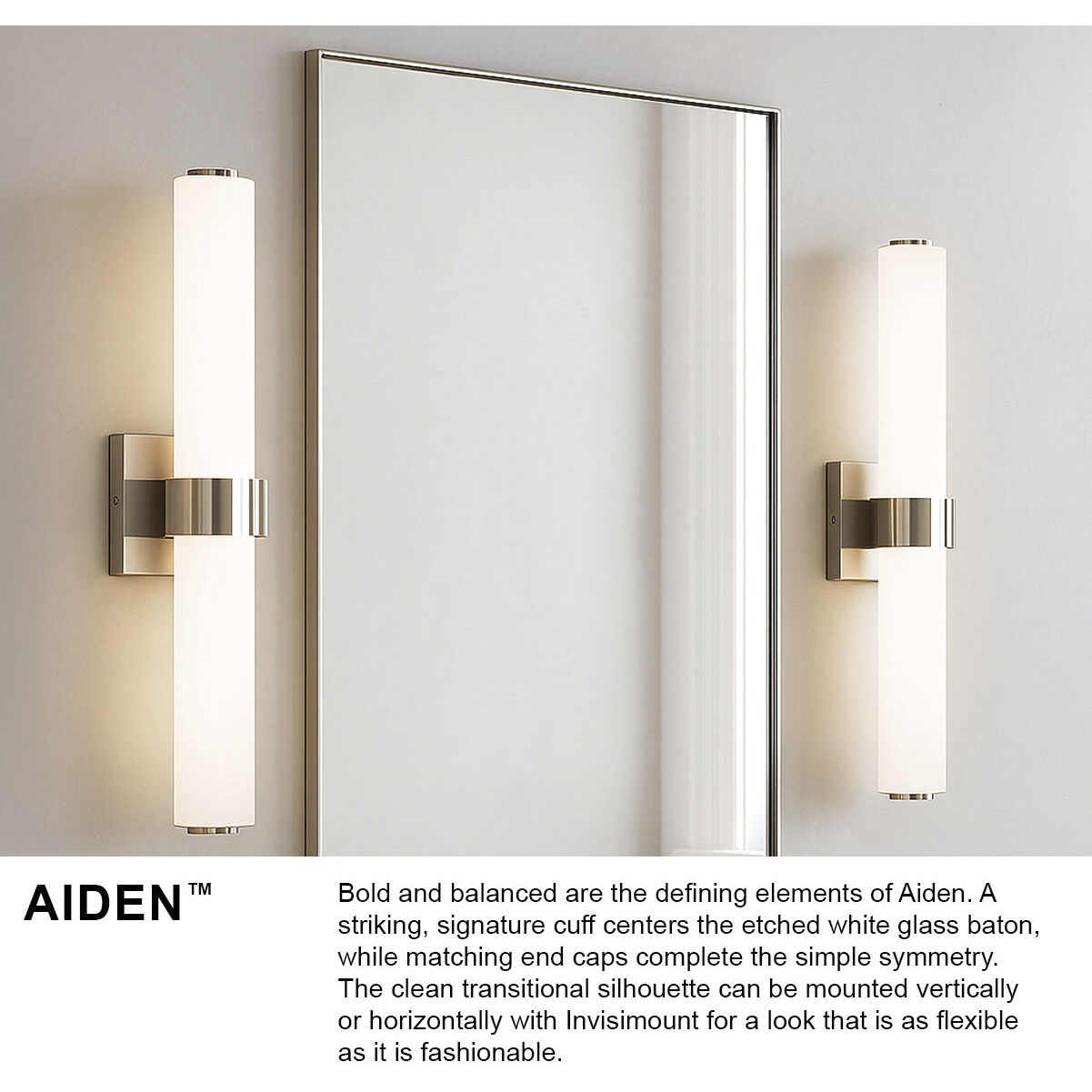 Aiden LED 31 inch Chrome Vanity Light Wall Light, Vertical