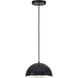 Hemisphere LED 14 inch Gloss Black and Aluminum Single Pendant Ceiling Light