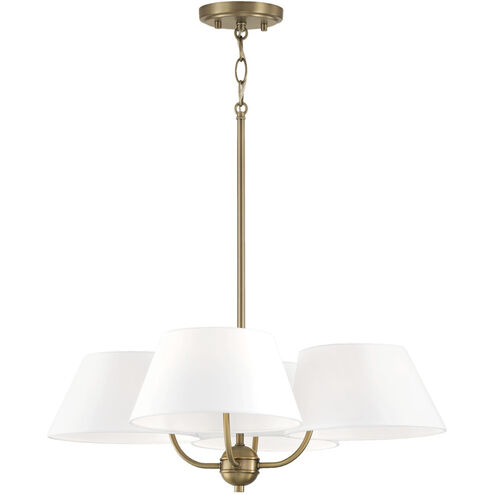 Welsley 4 Light 25.5 inch Aged Brass Chandelier Ceiling Light