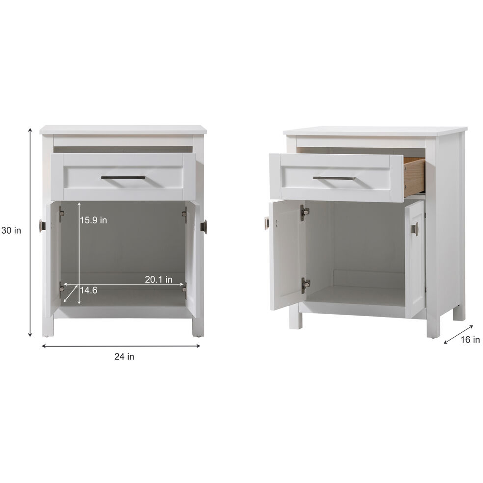 Adian White Bathroom Storage Cabinet