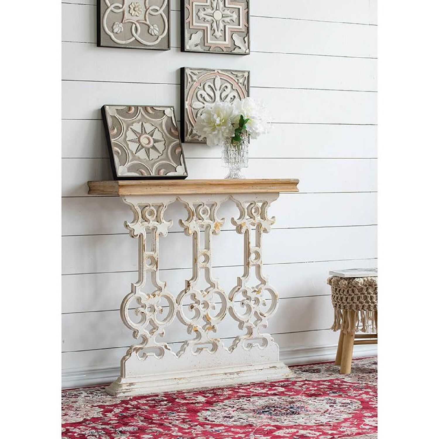 Classic 31.9 X 11.8 inch Natural/White Console Table