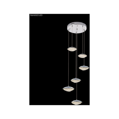 Galaxy LED 17 inch Silver Crystal Chandelier Ceiling Light