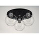 Vessel 3 Light 17 inch Black/Brushed Aluminum Flush Mount Ceiling Light