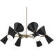 Phix LED 38.75 inch Champagne Bronze with Black Chandelier Ceiling Light