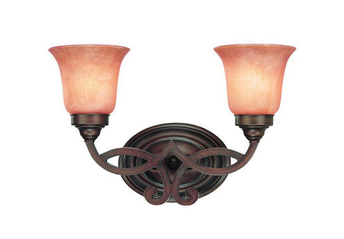 Bonita 2 Light 15 inch English Bronze Bath Vanity Wall Light