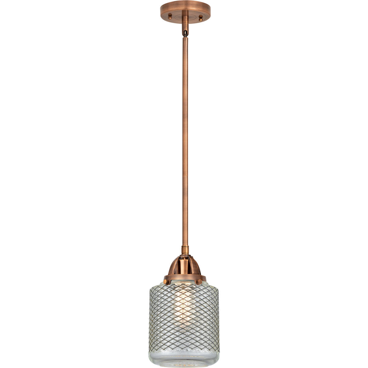 Nouveau 2 Stanton 1 Light 6 inch Antique Copper Mini Pendant Ceiling Light