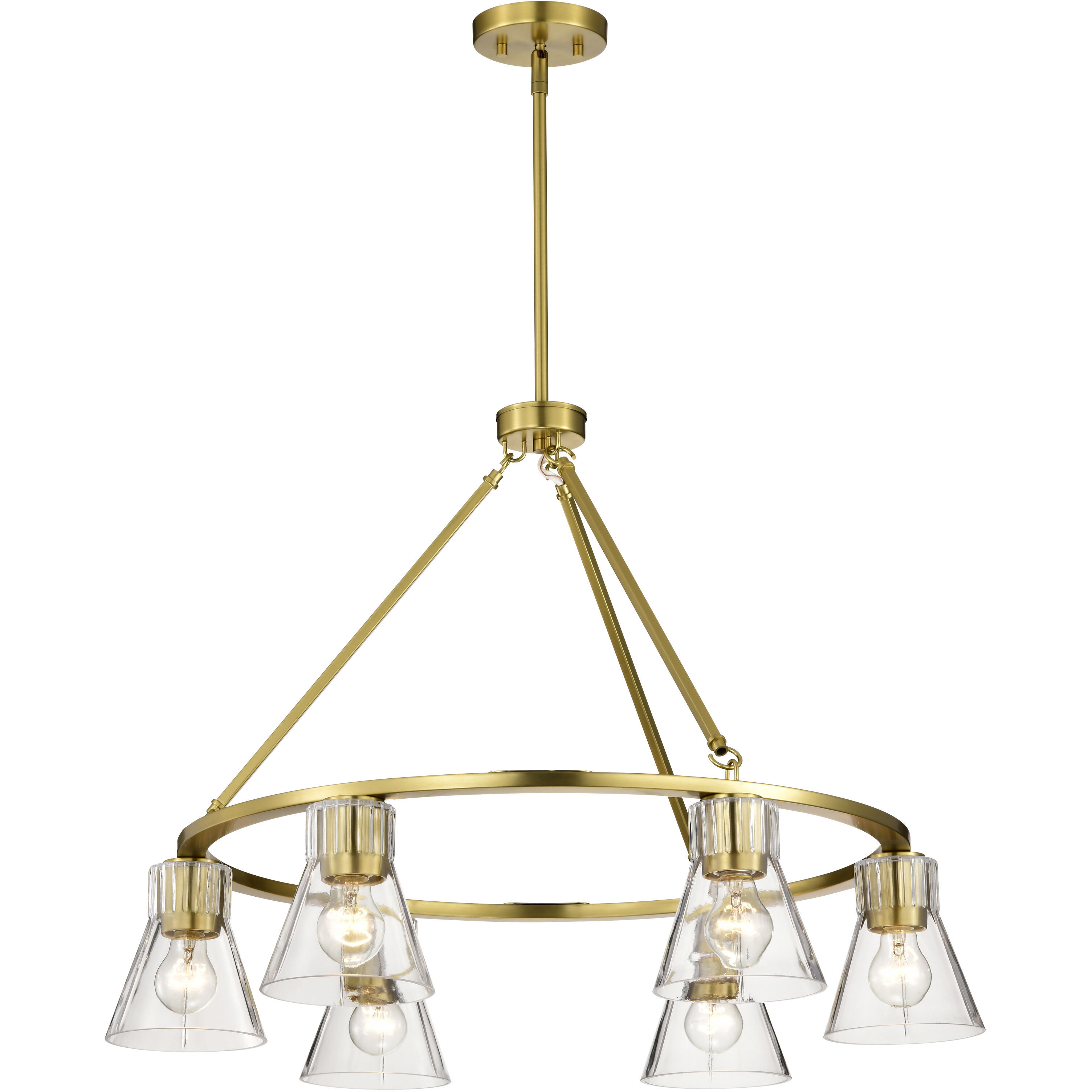 Gianna 30 inch Vintage Brass Chandelier Ceiling Light