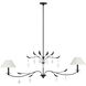 Presley 2 Light 56 inch Textured Black and Clear Linear Chandelier Ceiling Light
