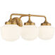 Cornwell 3 Light 23 inch Aged Brass Bath Vanity Wall Light