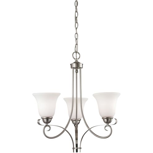 Brighton 3 Light 20 inch Brushed Nickel Chandelier Ceiling Light in Incandescent