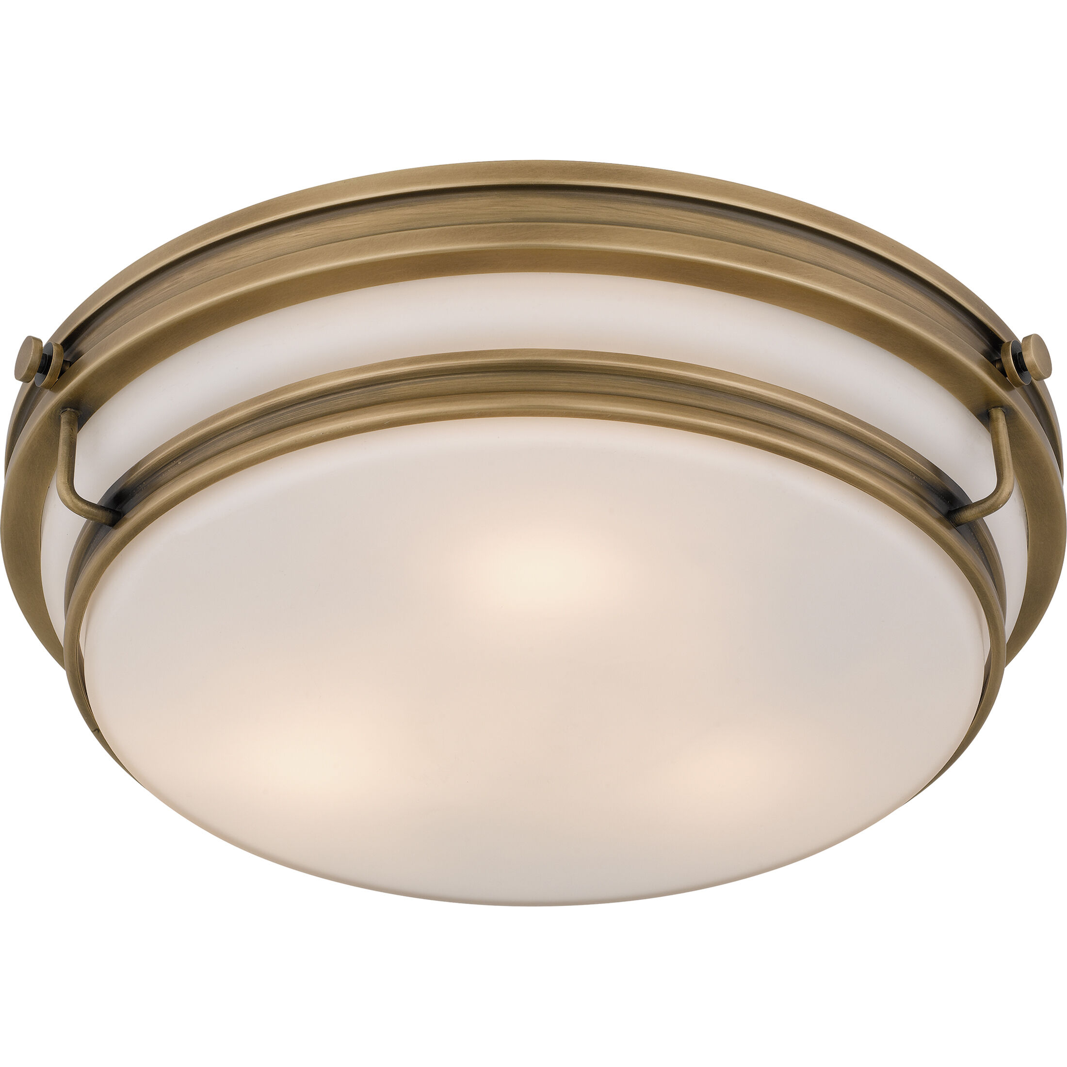 Grafton 3 Light 16 inch Weathered Brass Flush Mount Ceiling Light, Medium