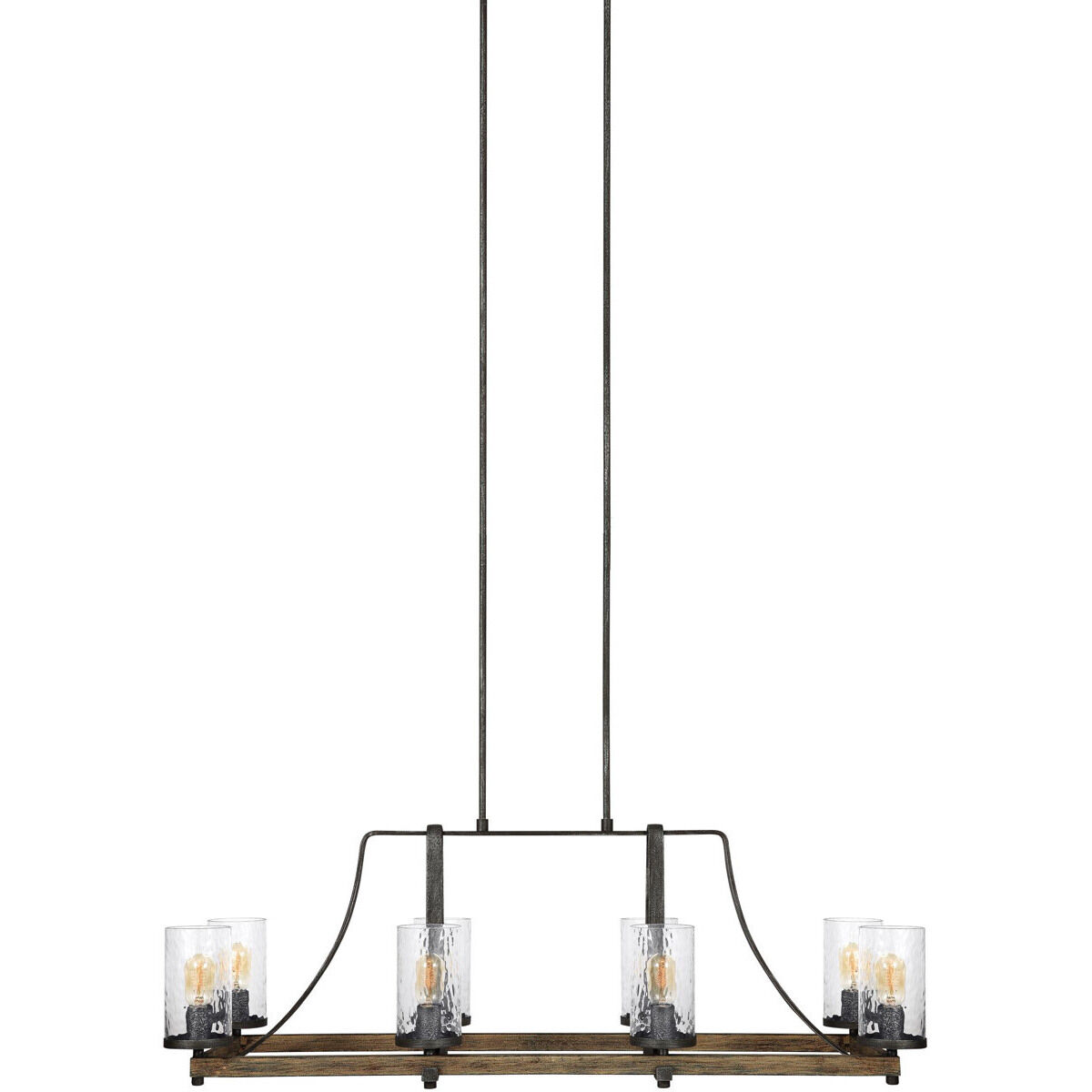 Lanesnoro 8 Light 16 inch Distressed Weathered Oak and Slated Grey Metal Chandelier Ceiling Light