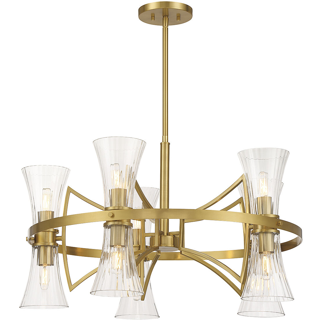 Bennington 10 Light 30.5 inch Warm Brass Chandelier Ceiling Light