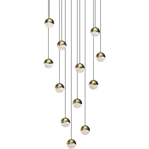 Grapes LED 15.5 inch Brass Pendant Ceiling Light in Small