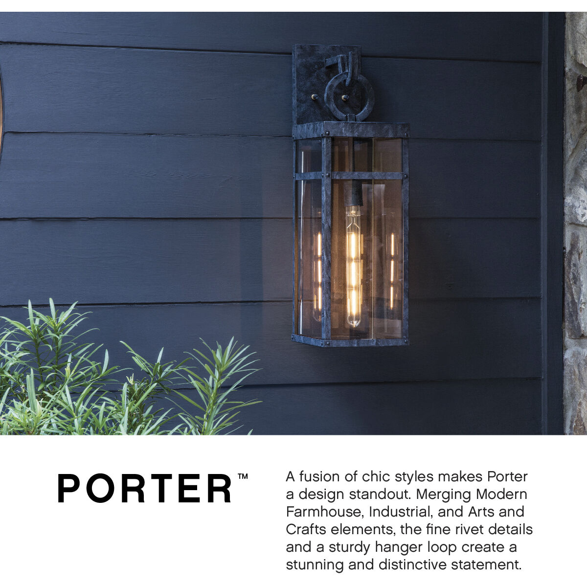Estate Series Porter Outdoor Wall Mount Lantern in Oil Rubbed Bronze, Non-LED, Open Air