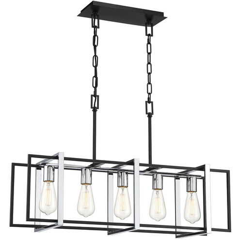 Stafford LED 10 inch Chrome/Black Chandelier Ceiling Light