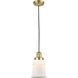 Franklin Restoration Canton 1 Light 6 inch Satin Gold Mini Pendant Ceiling Light in Incandescent, Matte White, Franklin Restoration
