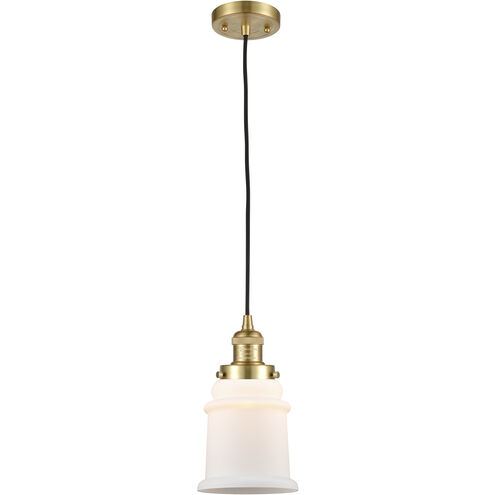 Franklin Restoration Canton 1 Light 6 inch Satin Gold Mini Pendant Ceiling Light in Incandescent, Matte White, Franklin Restoration