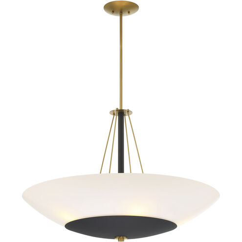 BAX 5 Light 32 inch Sand Coal and Soft Brass Pendant Ceiling Light