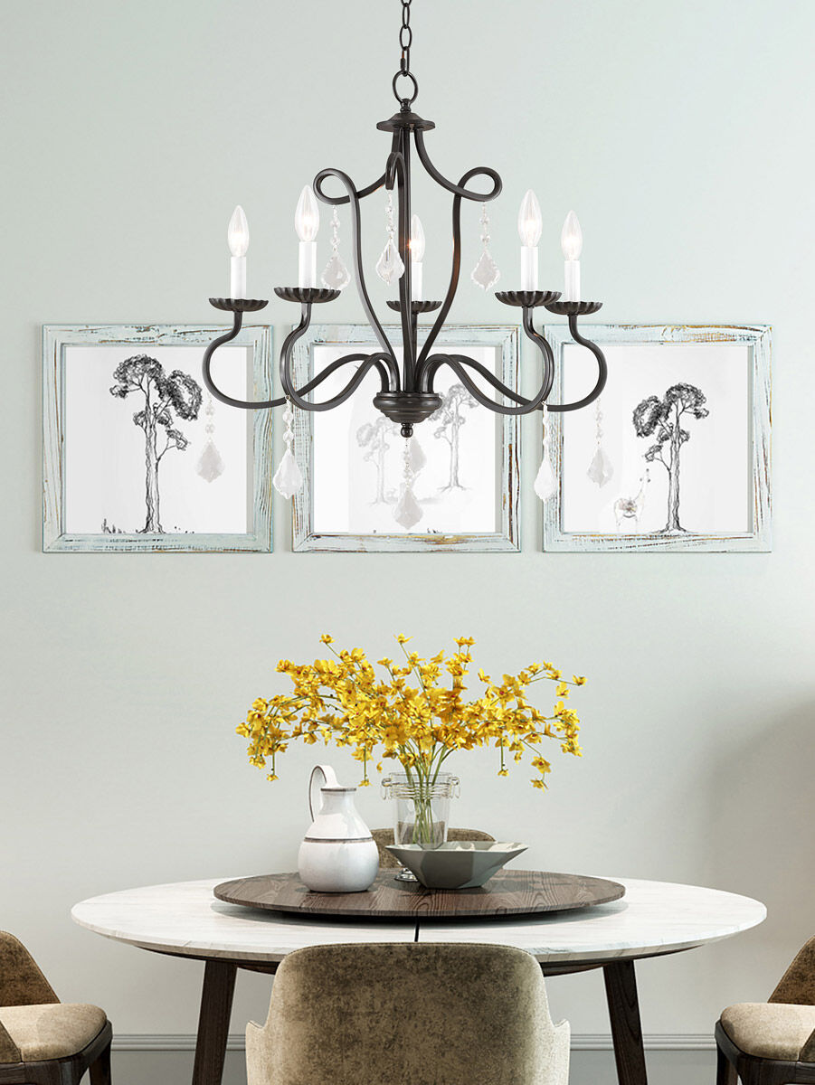 Callisto 5 Light 24 inch English Bronze Chandelier Ceiling Light