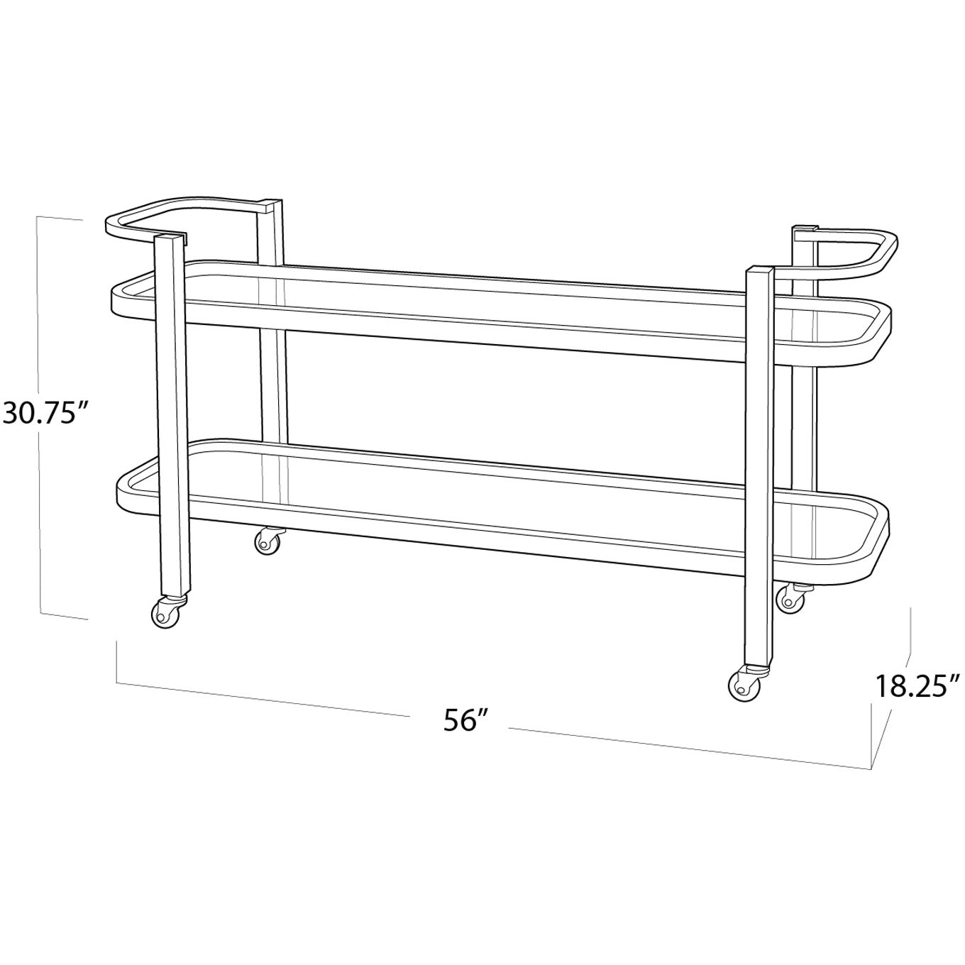 Carter Stainless Steel Bar Cart