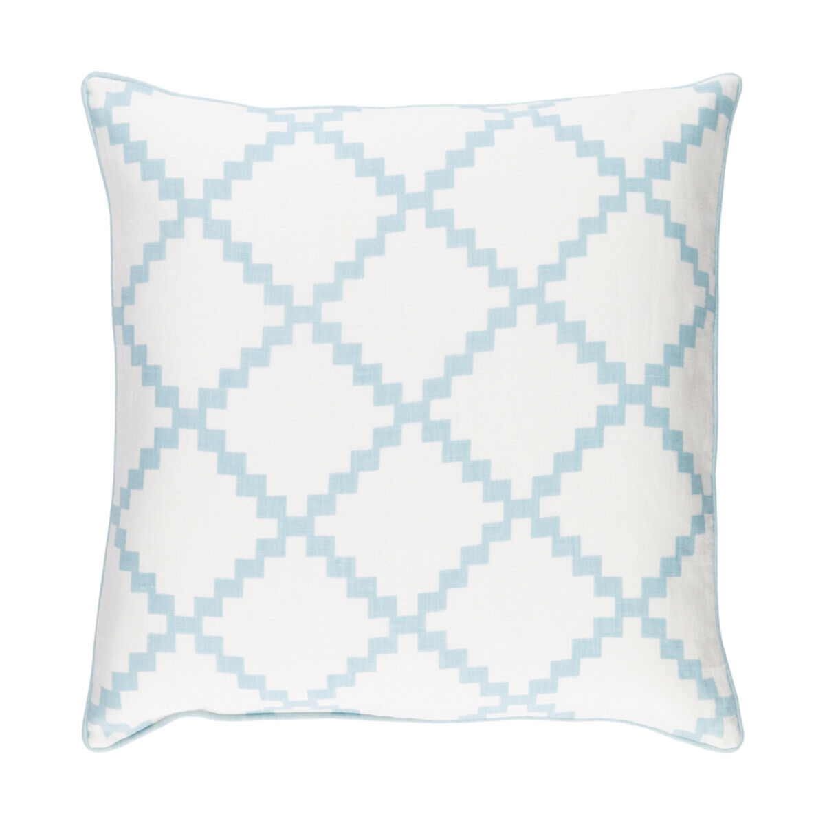 Parsons 18 X 18 inch White and Aqua Throw Pillow