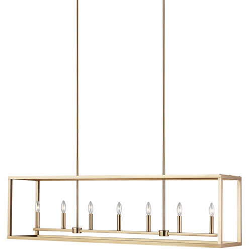 Moffet Street Island Pendant Ceiling Light in Satin Brass