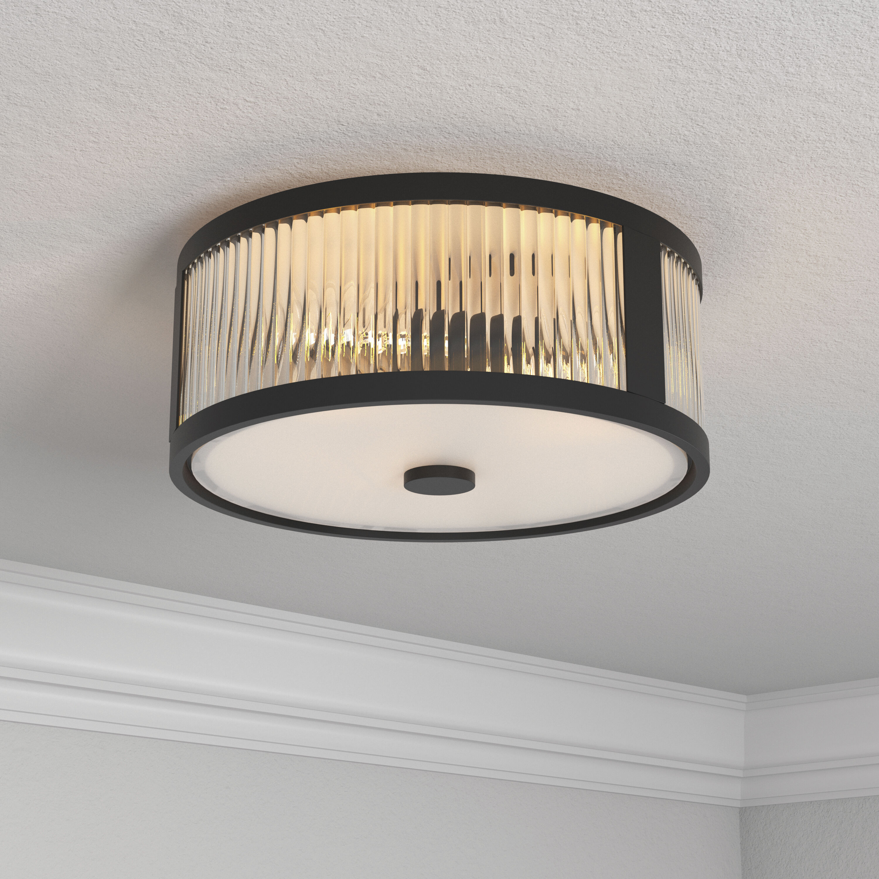 Ardezia 3 Light 11.75 inch Matte Black Flush Mount Ceiling Light