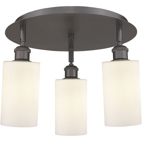 Clymer 3 Light 15.63 inch Oil Rubbed Bronze Flush Mount Ceiling Light in Matte White