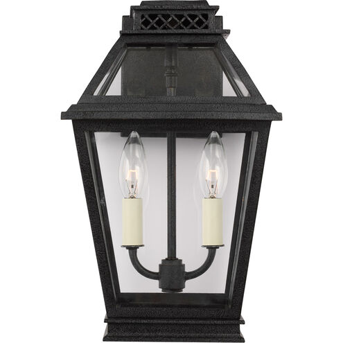 C&M by Chapman & Myers Falmouth 2 Light 13.75 inch Dark Weathered Zinc Outdoor Wall Lantern