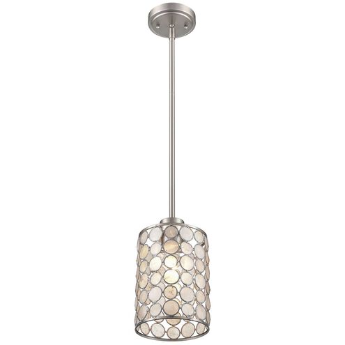 Sagamore 1 Light 6 inch Brushed Nickel with Natural Mini Pendant Ceiling Light, Mini