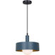 Daylon 1 Light 12.63 inch Matte Blue and Black Pendant Ceiling Light