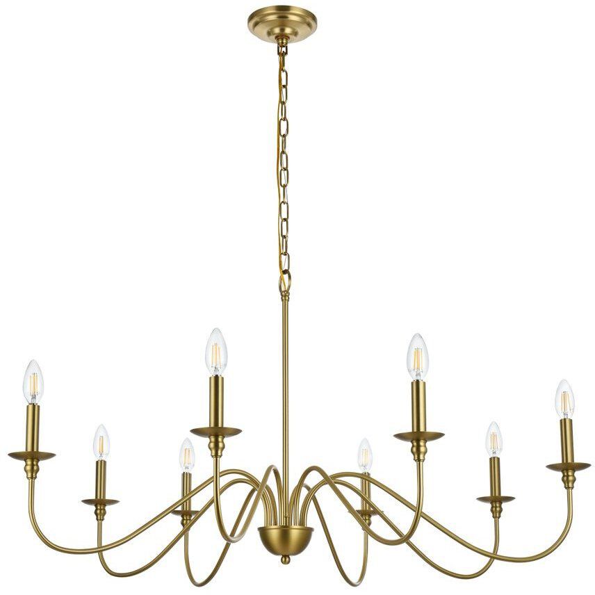 Rohan 8 Light 42 inch Satin Gold Chandelier Ceiling Light