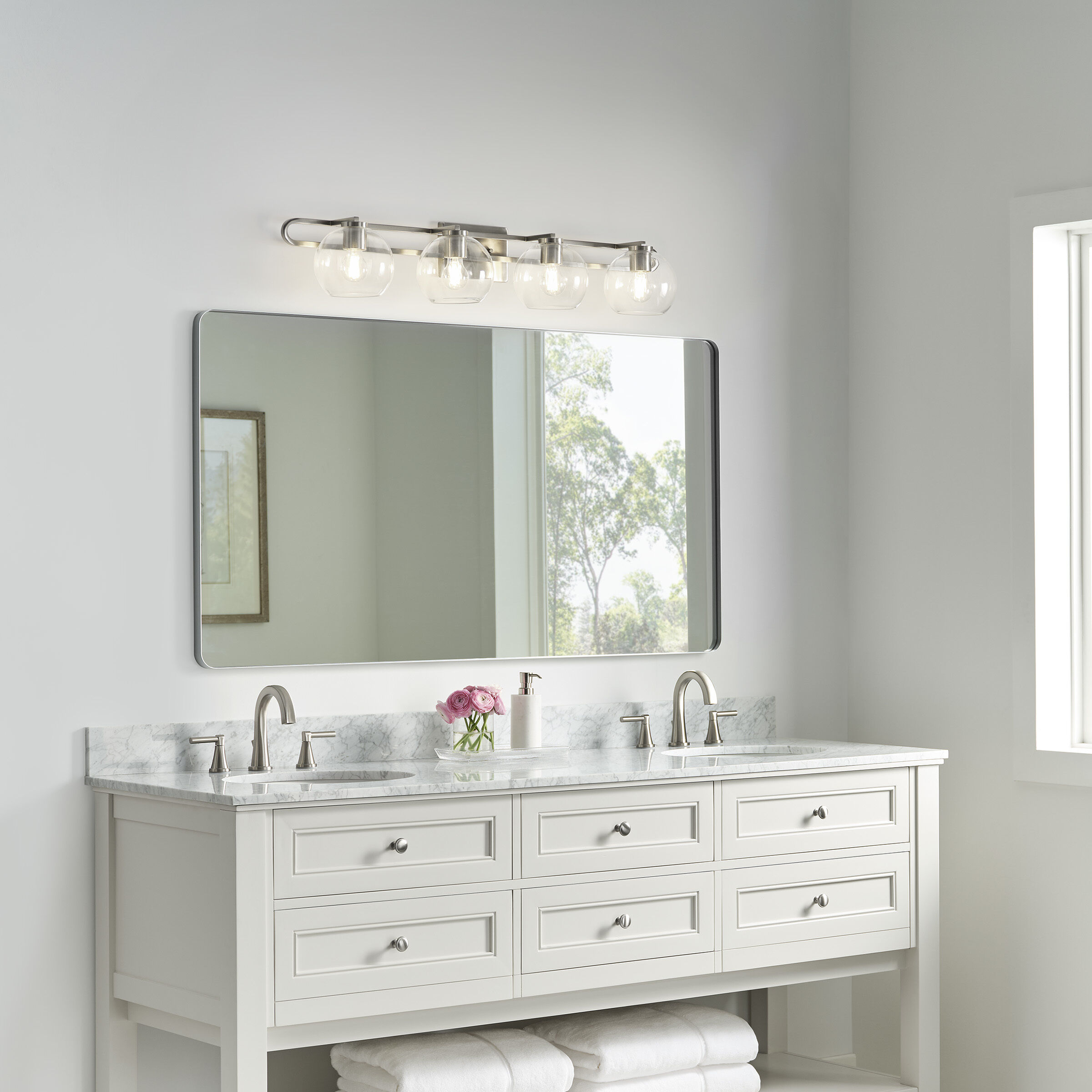 Codyn 4 Light 40 inch Brushed Nickel Bath Vanity Wall Light