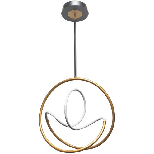 Raelynn LED 24.75 inch Gold and Matte Black Single Drop Pendant Ceiling Light