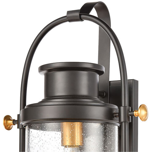 Ash Creek 1 Light 19 inch Matte Black with Brushed Brass Outdoor Sconce