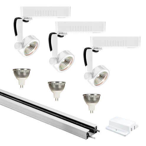 Mini Deco 3 Light 120V White Track Lighting Ceiling Light
